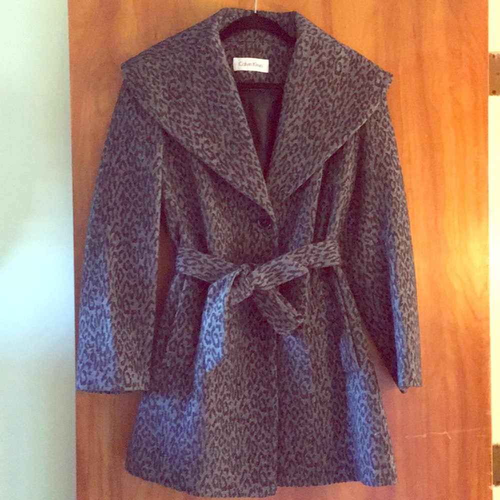 Calvin Klein Women’s Gray Belted Peacoat